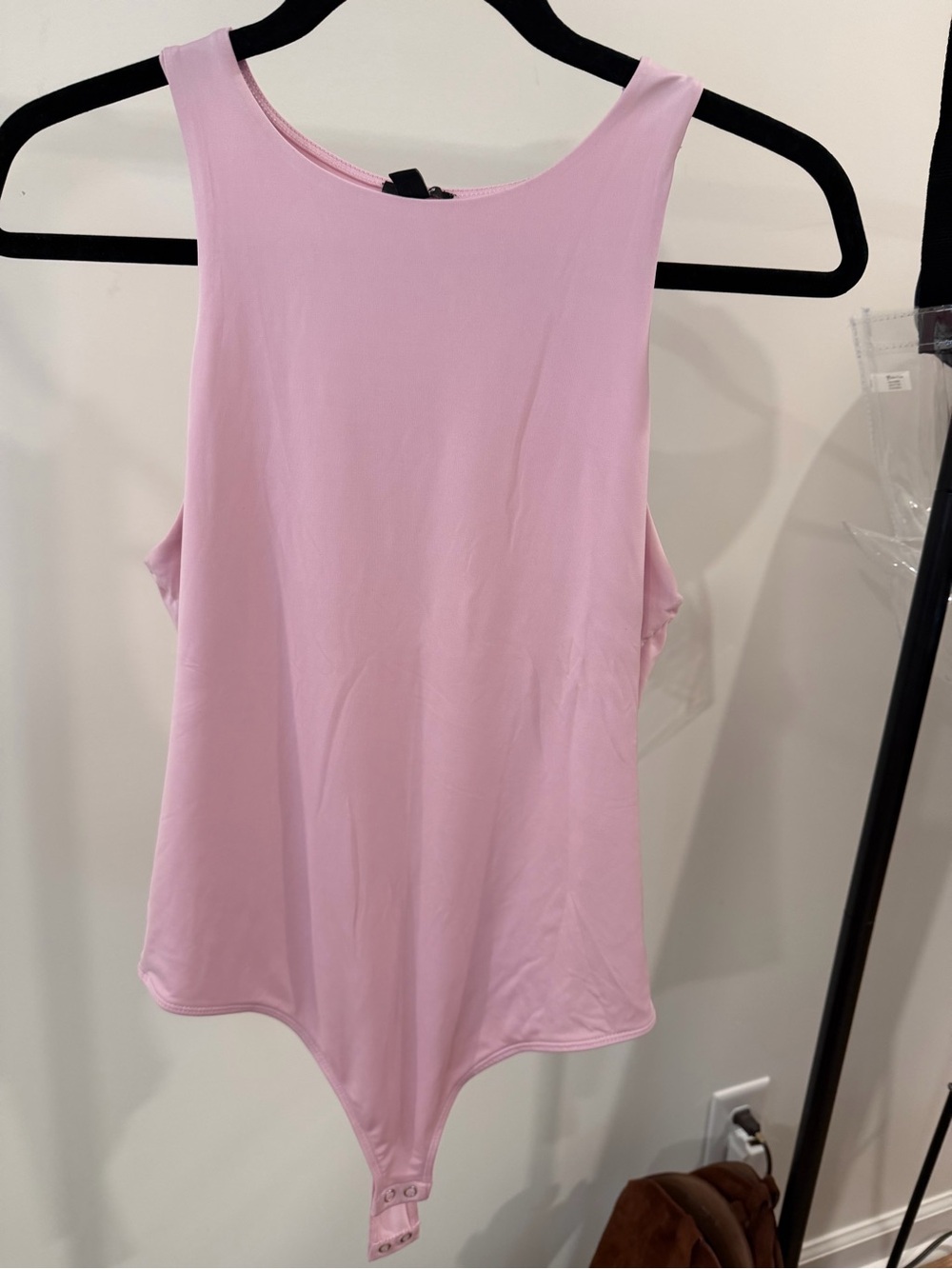 Express Light Pink Scoop Neck Sleeveless Bodysuit